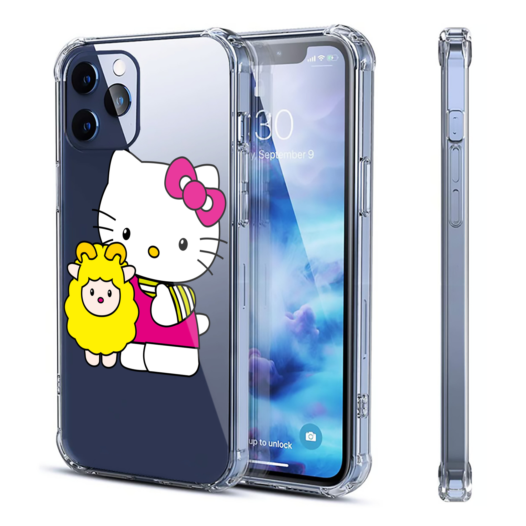 （画像用） Hello Kitty ハローキティ 【iPhone 12シリーズ対応】透明スマホケース（クリアソフトケース）